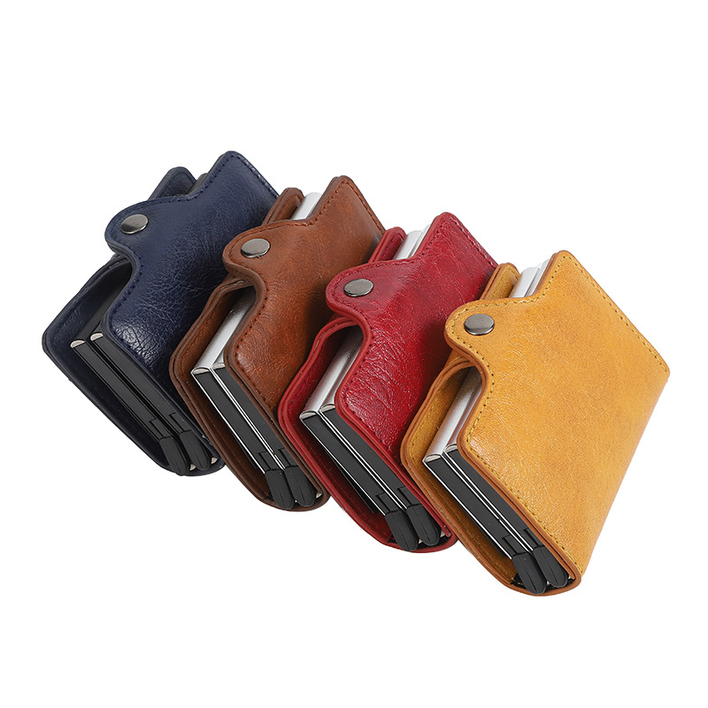 Wholesale Auto Pop-up Thin Multifunctional Double Layer Aluminum Alloy Card Holder