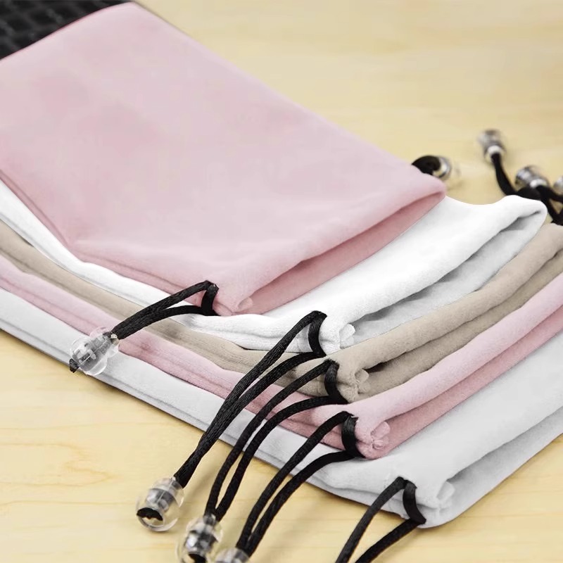 Suede Power Bank Pouch Small Storage String Bags for Portable Charger