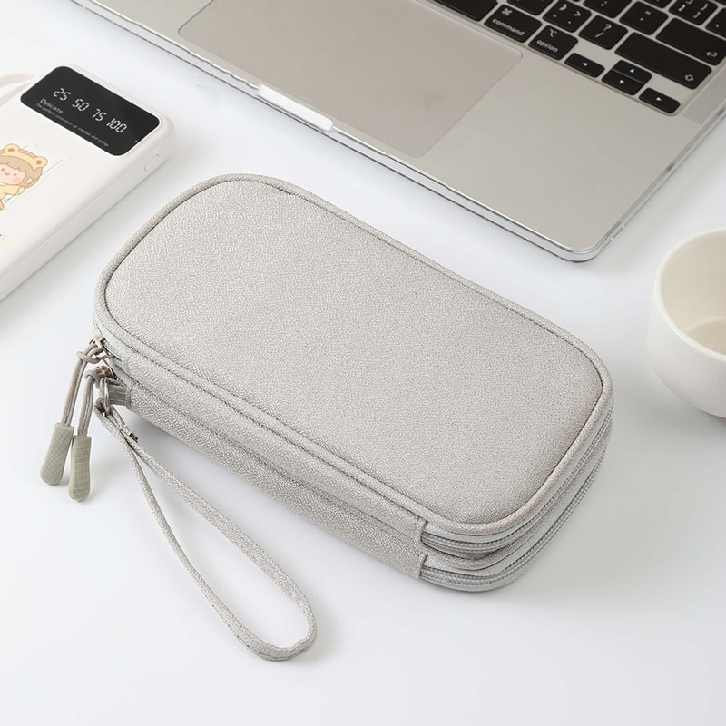Polyester Portable Cable Storage Bag Charger Mobile Power Bank Case Hard Disk Organizer Pouch
