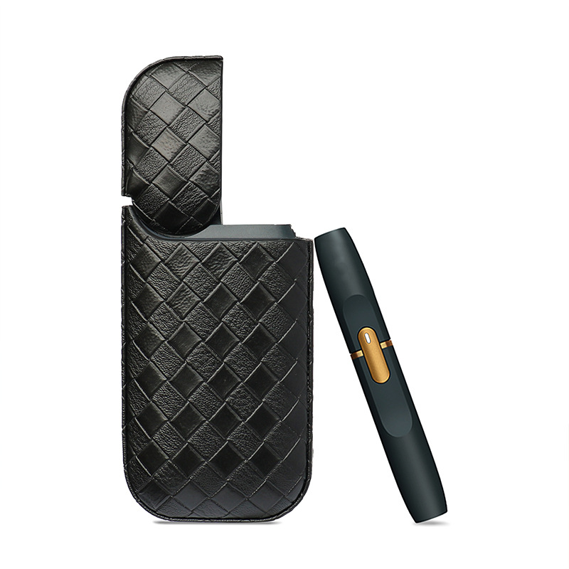 Woven pattern Pu Leather grain cover case for IQos 3.0 and 2.4 plus
