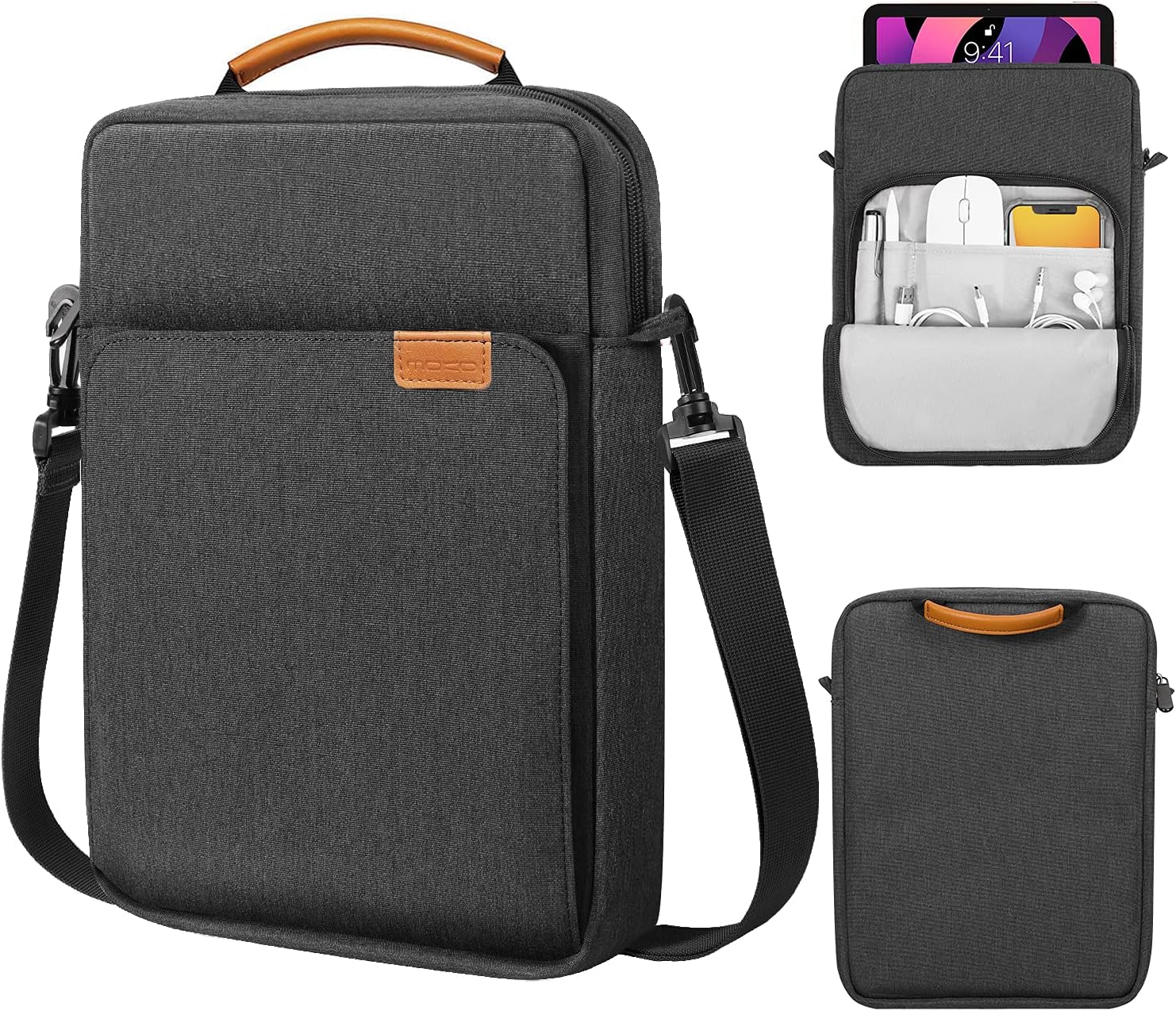 Tablet Sleeve Bag,Fits with New iPad Pro M4 & Air M2 2024 Handle Carrying Case Black &Gray