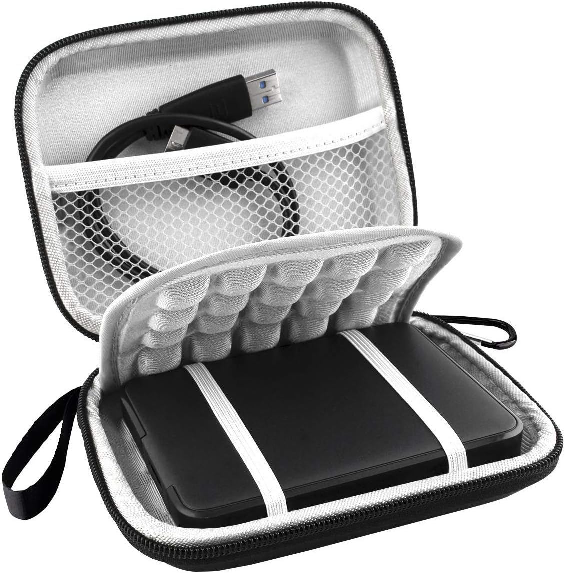 Hard Drive Carrying Case for Western Digital WD Elements Protective Storage Travel Bag, Black