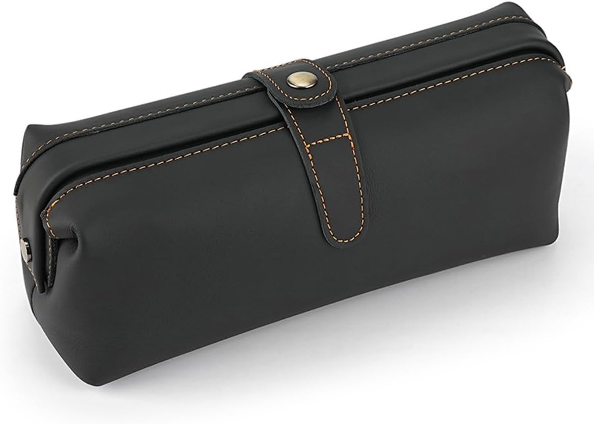 Personalized leather toiletry bag for men, small dopp kit waterproof, top grain leather cosmetic bag