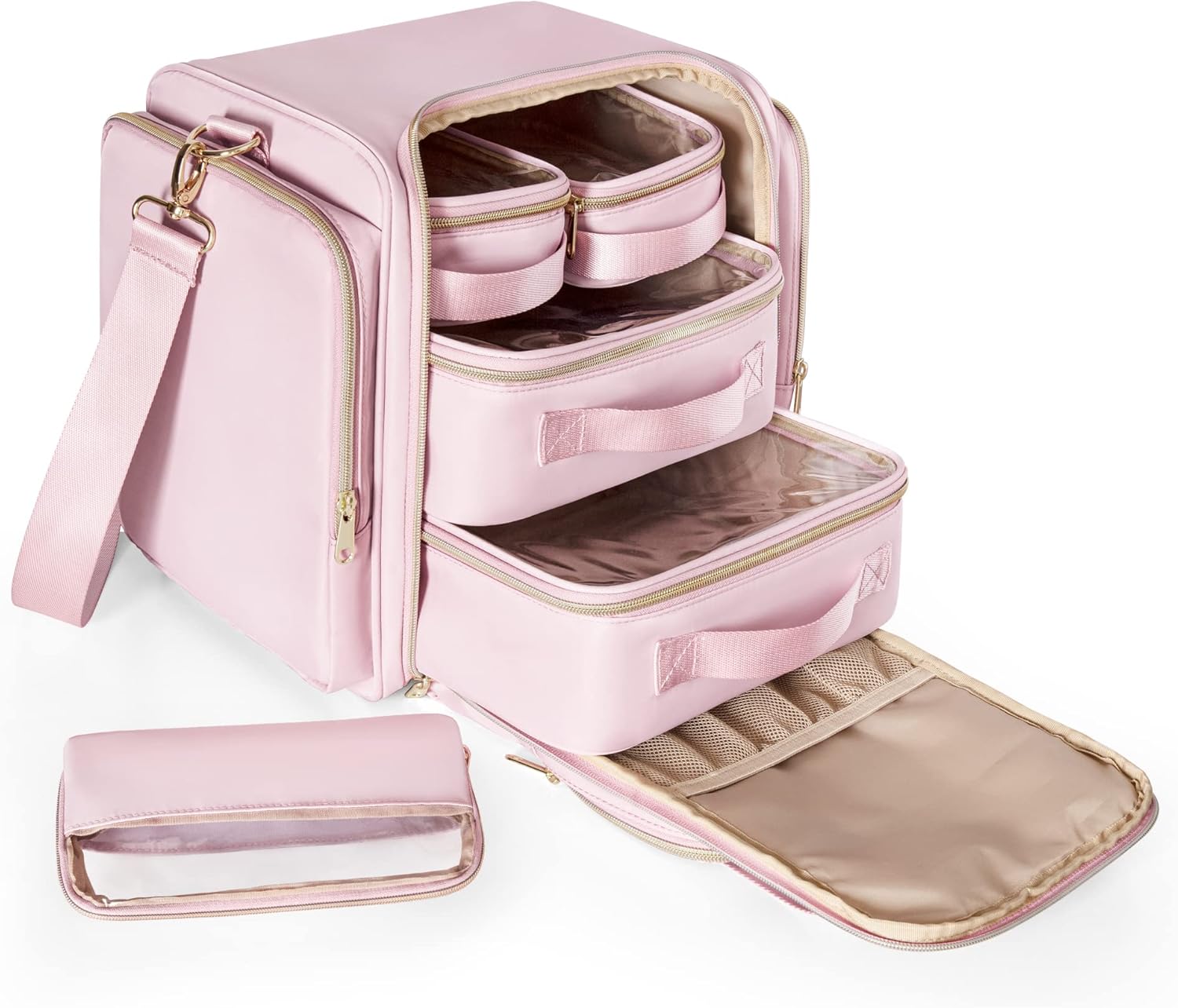 Beauty Salon Storage System - Modular Makeup Organizer with 5 Removable Cases