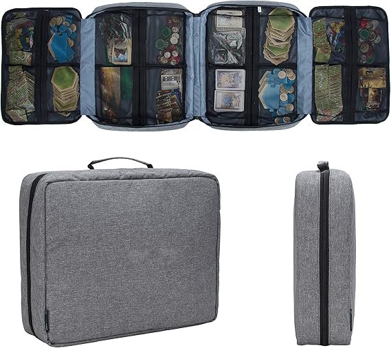 Expandable Board Game Organizer - 18-Pocket Storage Case for Travel & Parties