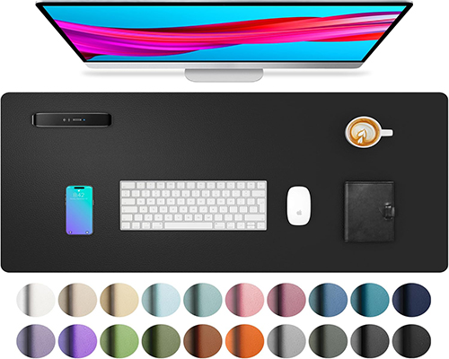 Leather Desk Pad Protector, Non-Slip PU Leather Desk Blotter, Waterproof Pad for Office and Home