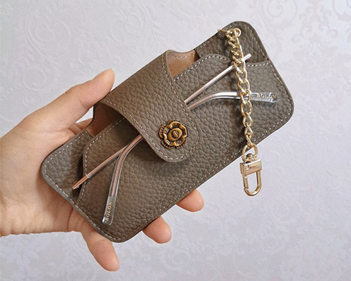 Genuine Leather Eyeglasses Case Durable Cowhide Glasses Pouch Outdoor Carrying Organizer