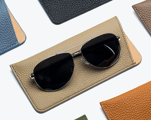 Wholesale PU Leather Eyeglass Case Slim Lightweight Sunglasses Pouch