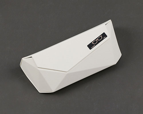 Collapsible Origami Style Hard Eyeglass Case in Cream White | Wholesale Flat-Packing Eyewear Cases