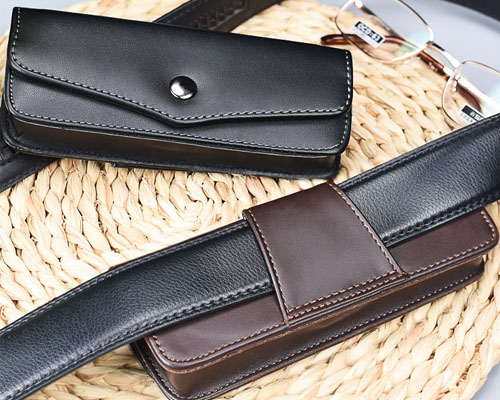 Leather Eyeglass Belt Holster Case with Loop | Portable Hands-Free Eyewear Protector Wholesale