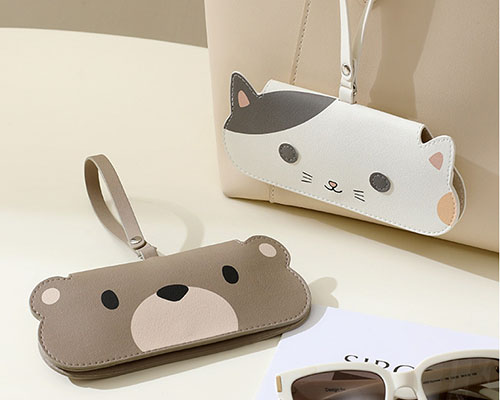 Custom Cute Animal Leather Glasses Bag | Hanging Eyewear Storage Pouch