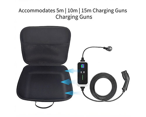 Square Hard EVA EV Charger Cable Storage Bag